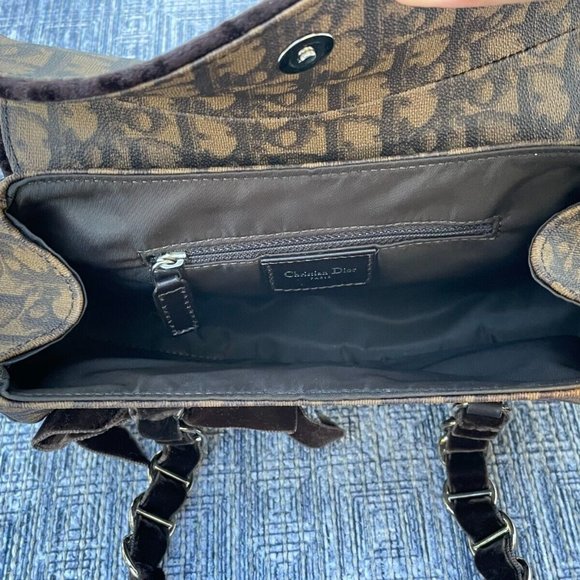 Christian Dior Paris Women Shoulder Bag Hand Bag CD Brown Monogram Made in Italy - Picture 10 of 12